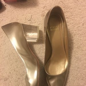 Stuart Weitzman Gold Leather Shoes